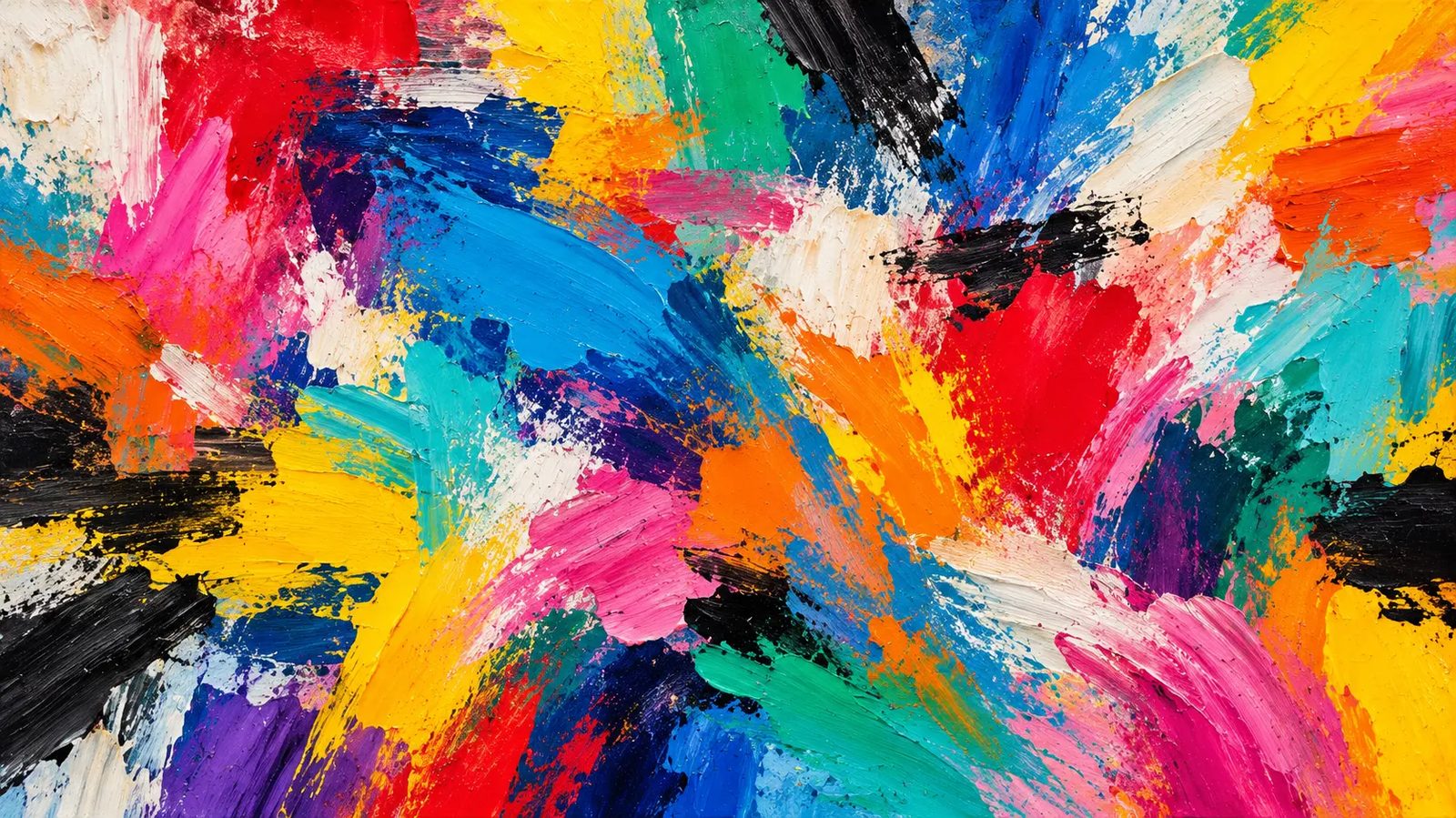 Abstract painting in bold colours